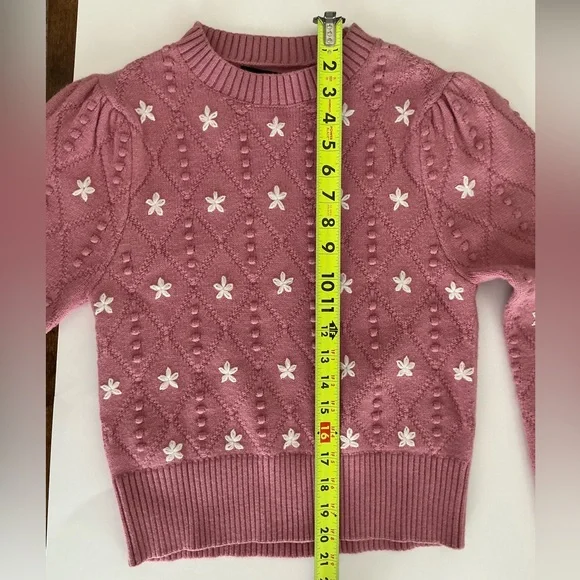 English Factory Floral Handmade Embroidery Sweater in Dusty Pink Size XS - Picture 6 of 11